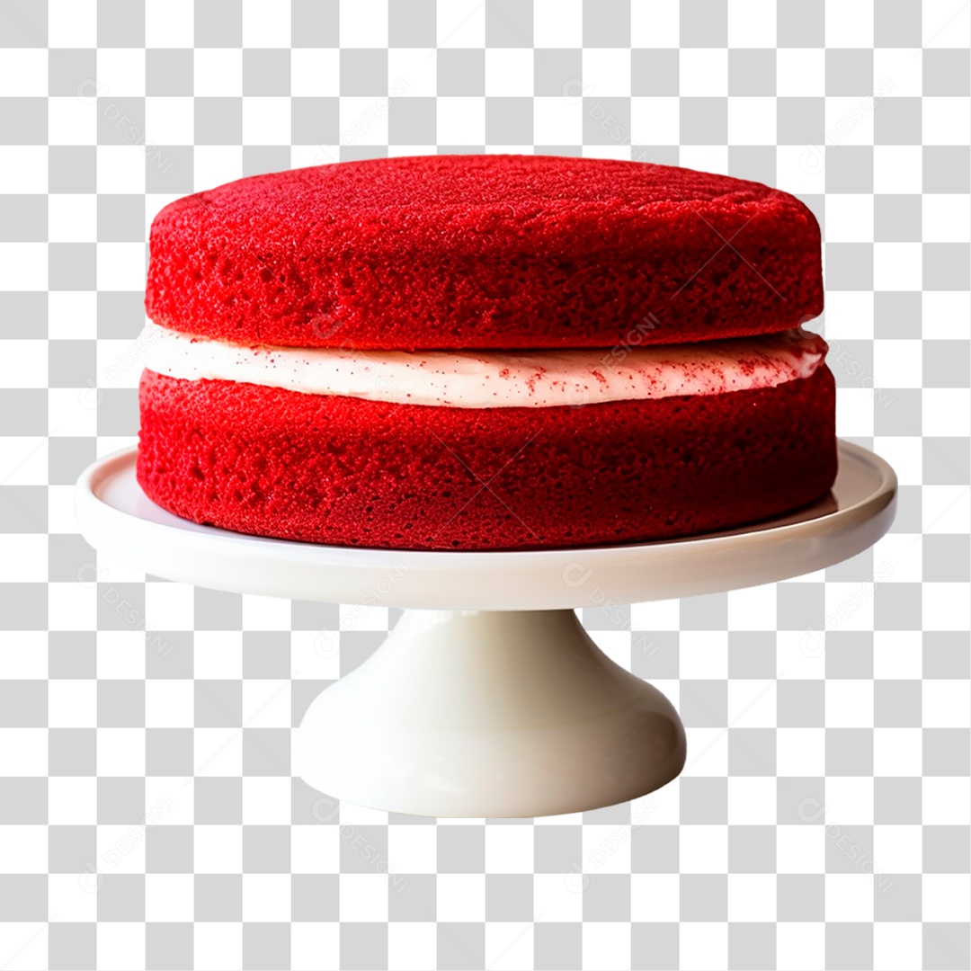 Bolo Veludo Vermelho PNG Transparente