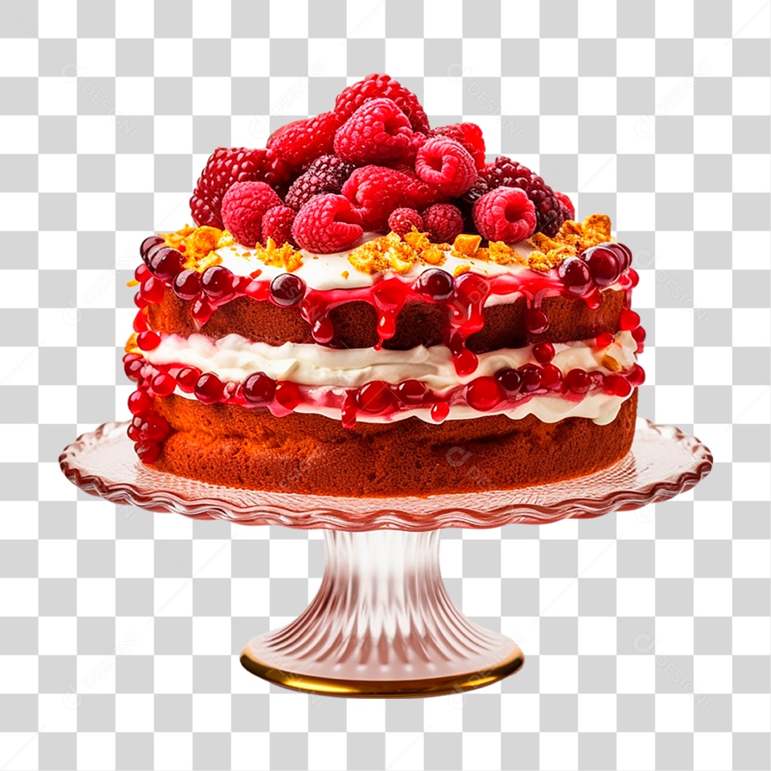 Bolo Veludo Vermelho PNG Transparente