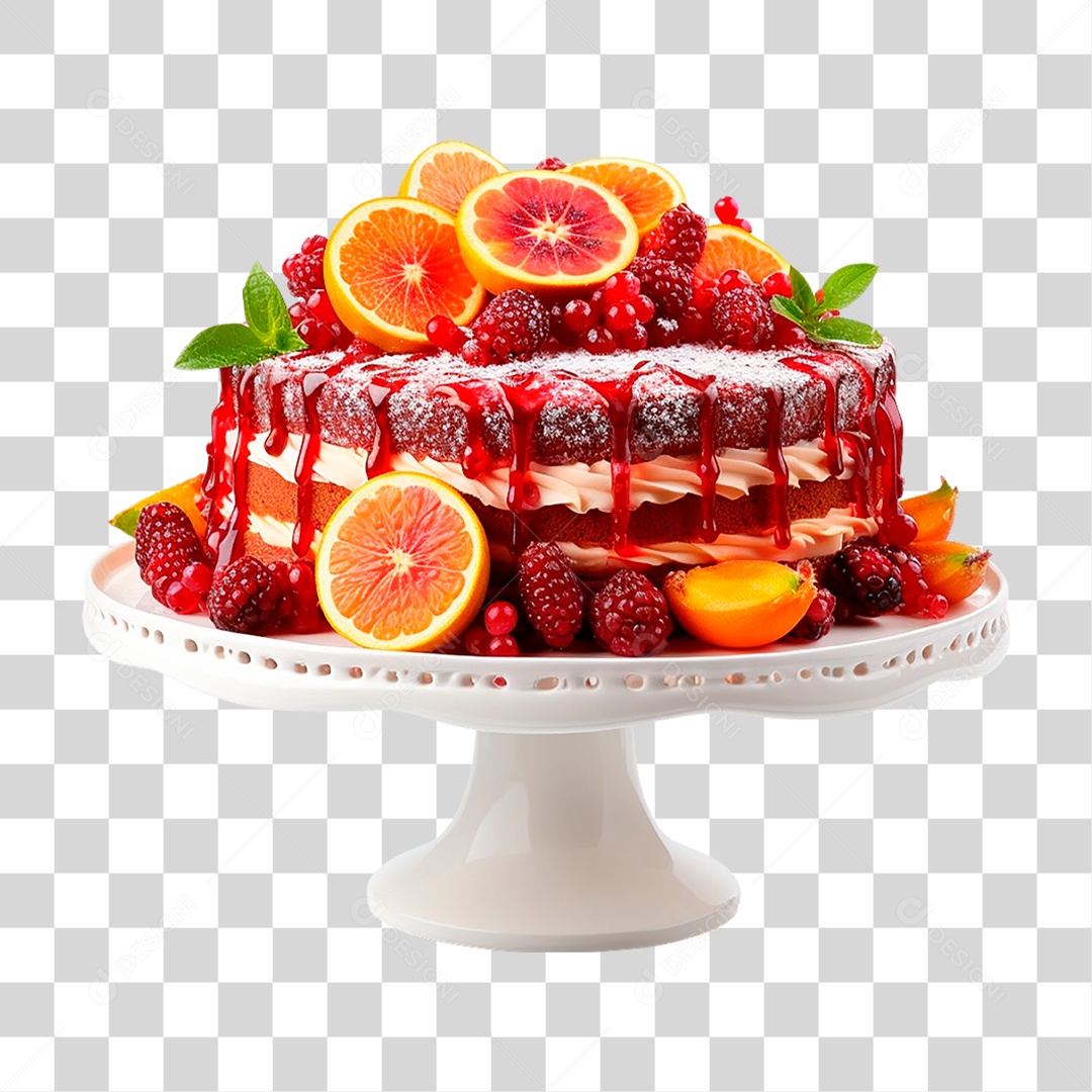 Bolo Veludo Vermelho PNG Transparente