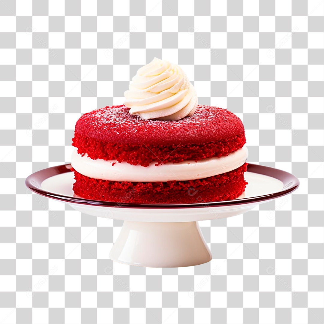 Bolo Veludo Vermelho PNG Transparente