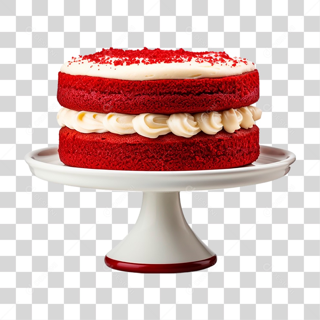 Bolo Veludo Vermelho PNG Transparente