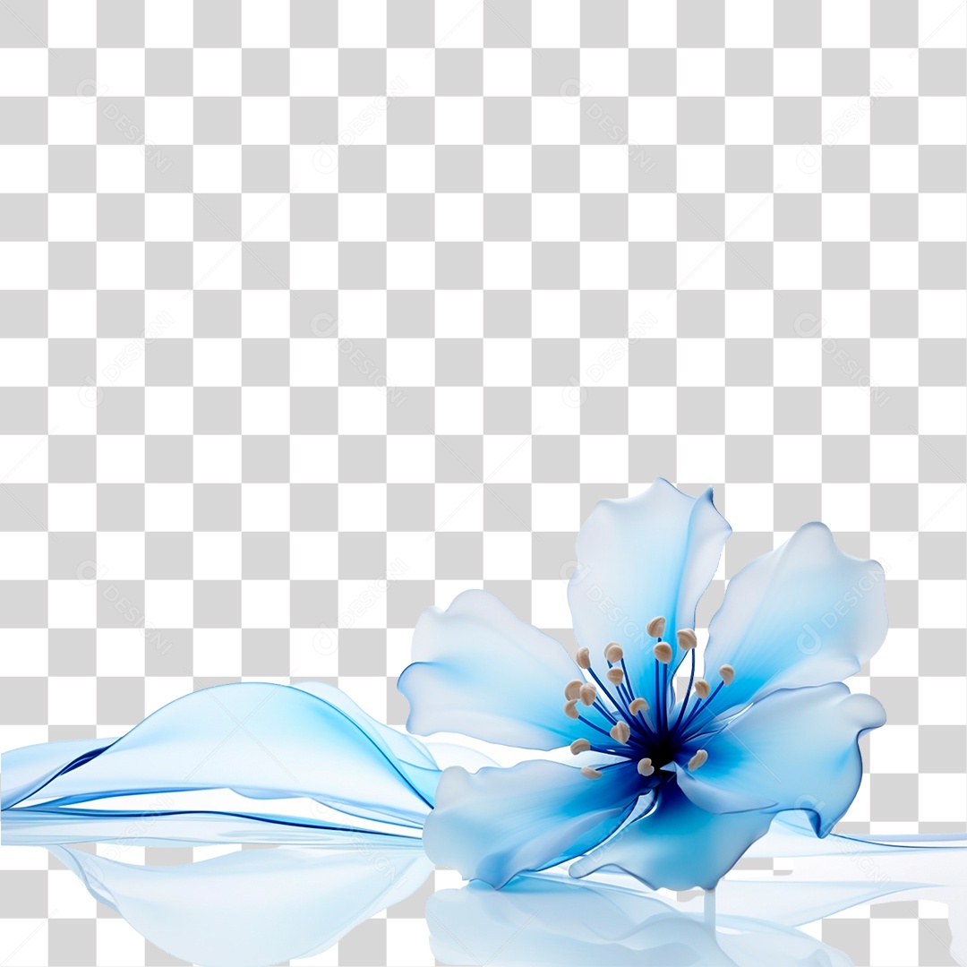 Flor Azul PNG Transparente