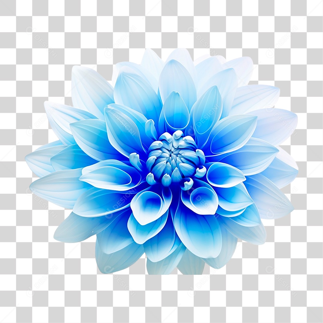 Flor Azul PNG Transparente