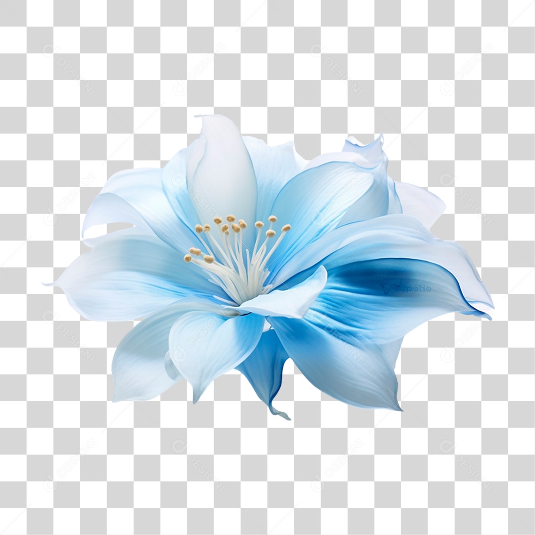 Flor Azul PNG Transparente