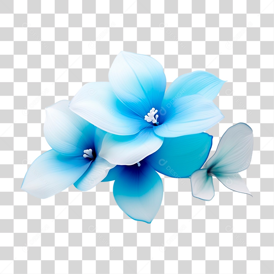 Flor Azul PNG Transparente