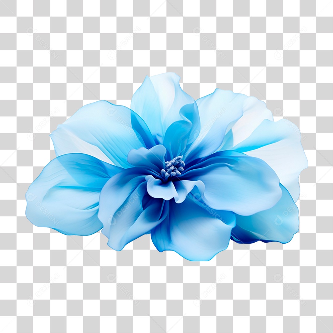 Flor Azul PNG Transparente