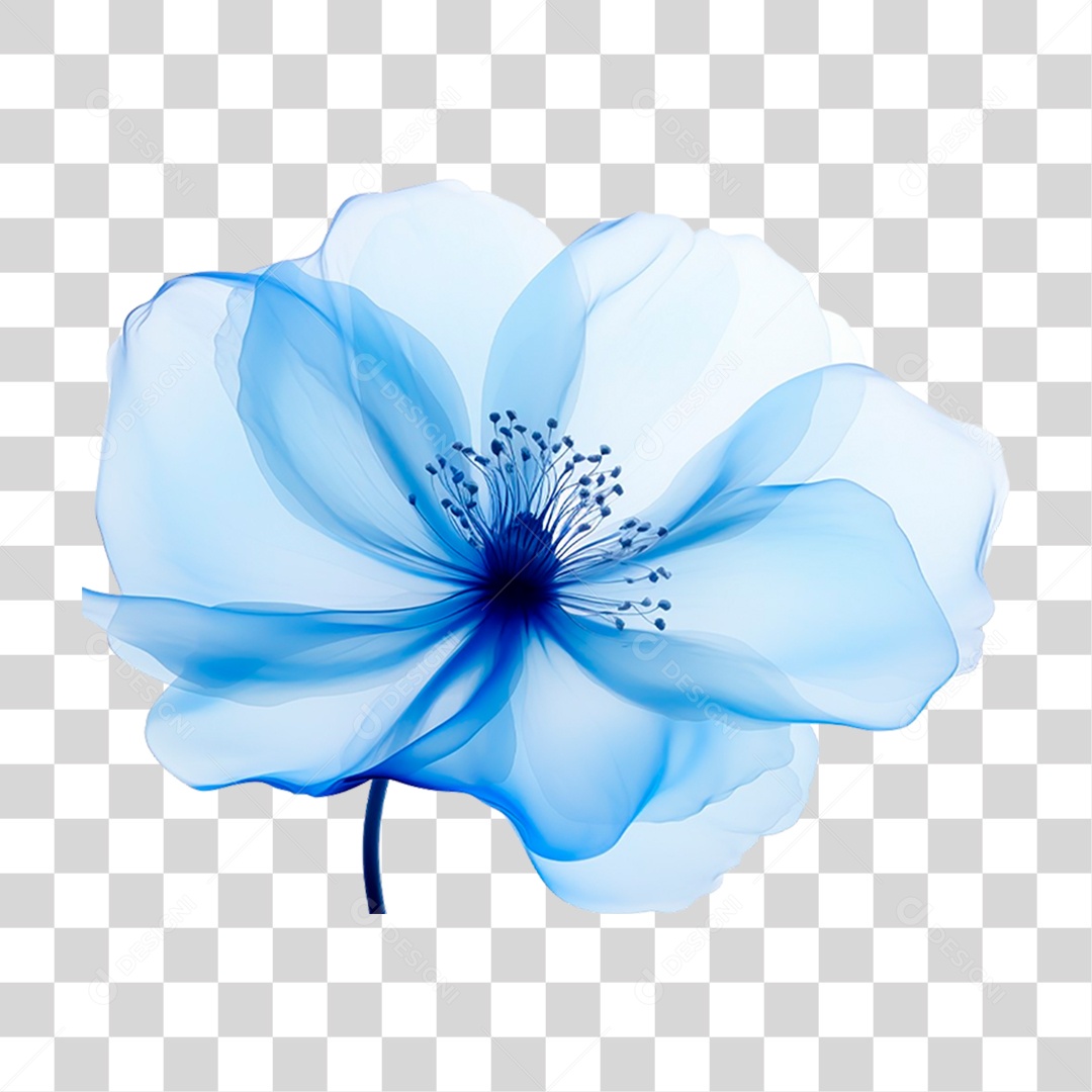 Flor Azul PNG Transparente
