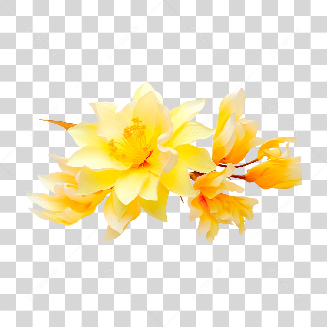 Flor Amarela PNG Transparente