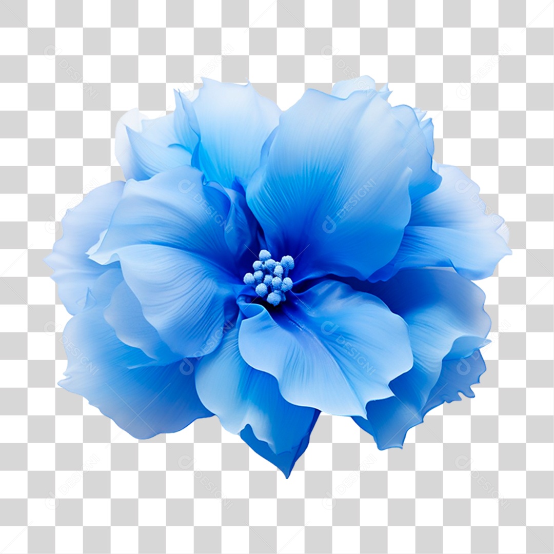 Flor Azul PNG Transparente