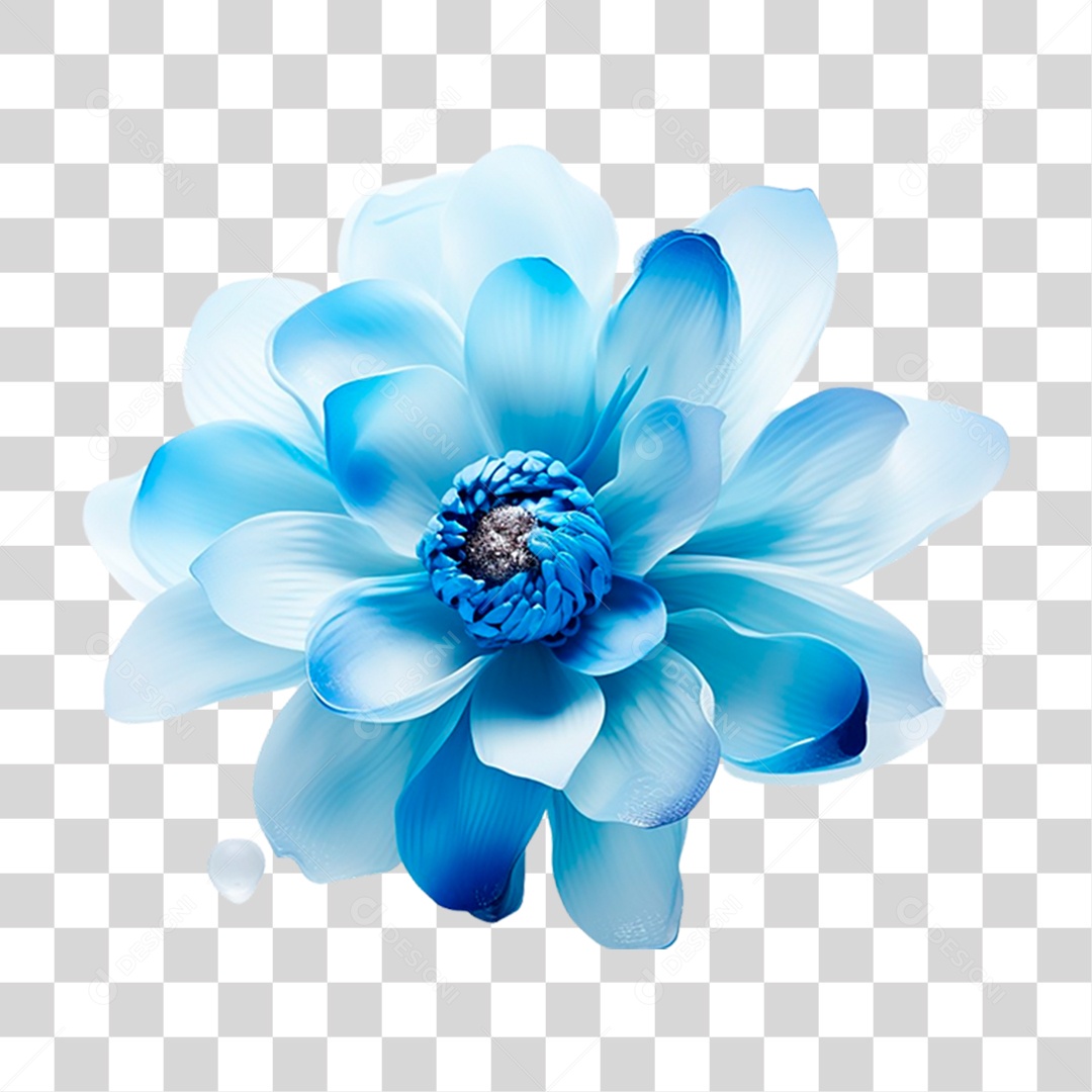 Flor Azul PNG Transparente