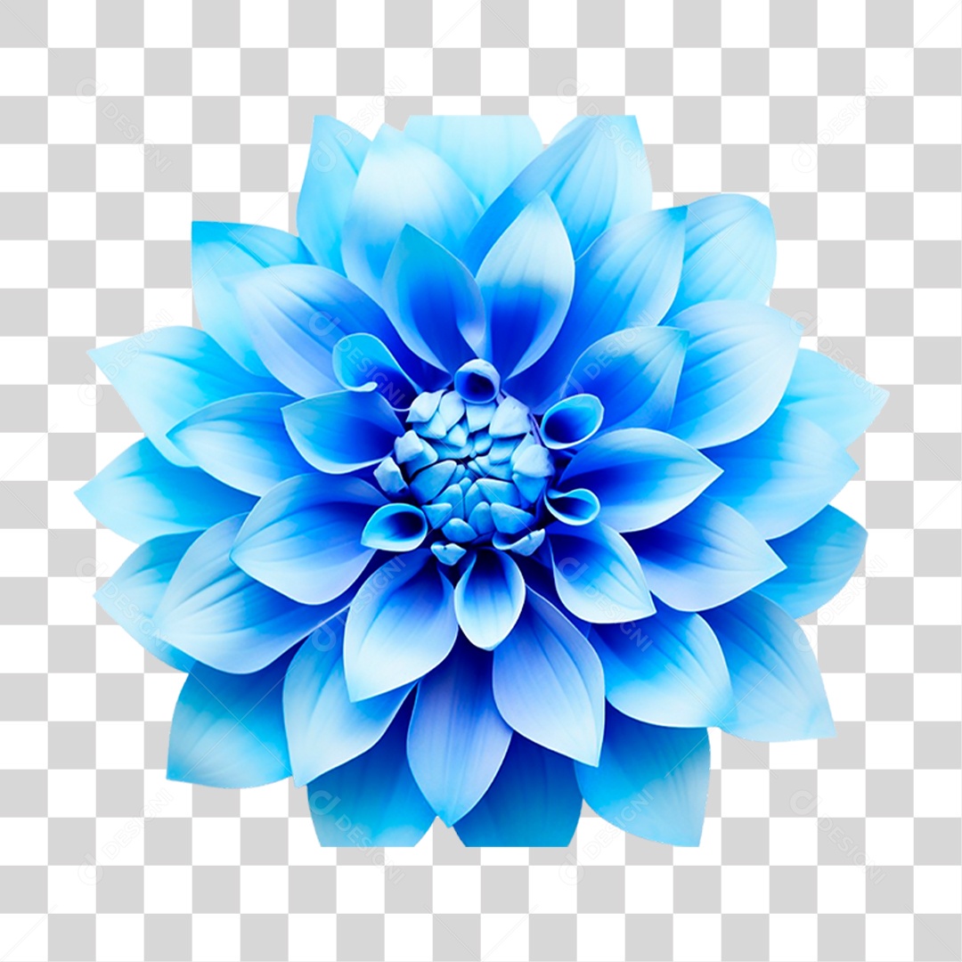 Flor Azul PNG Transparente