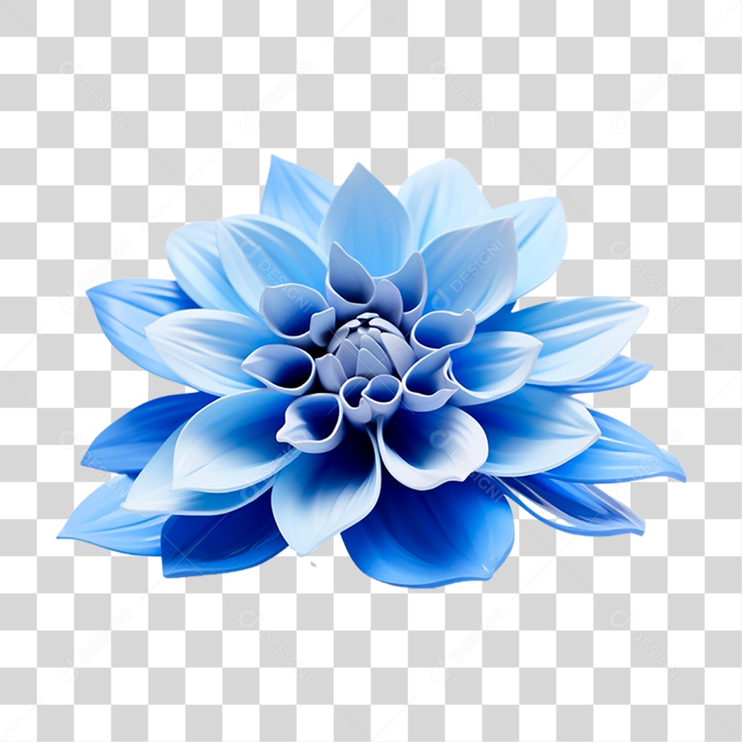 Flor Azul PNG Transparente
