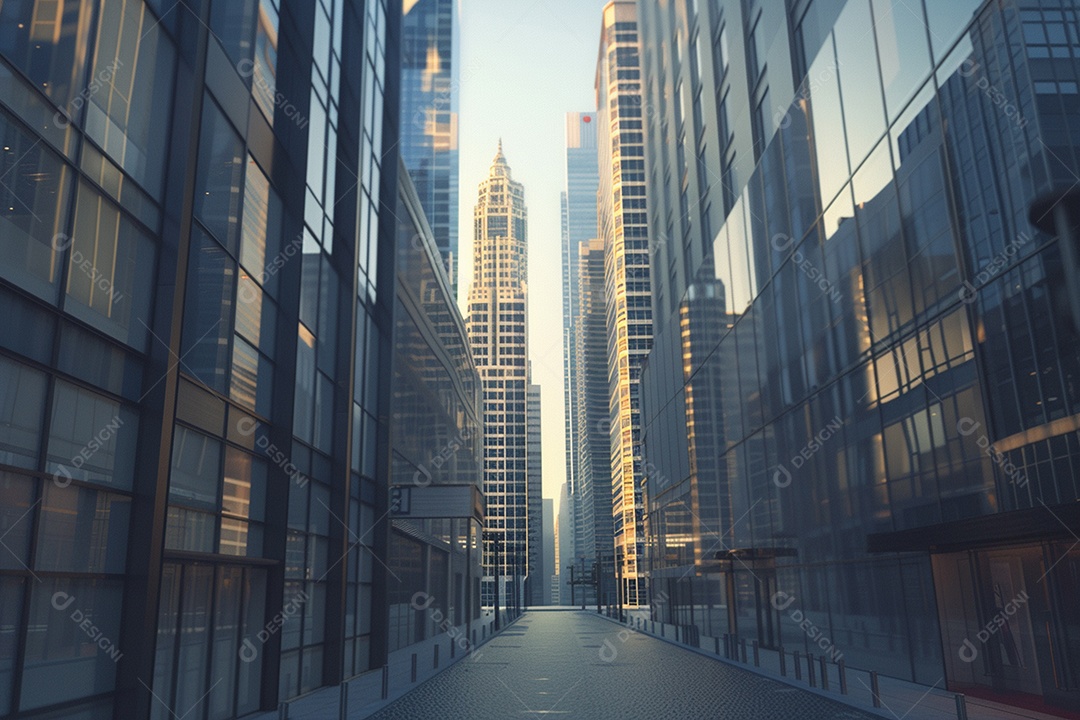 Imagem tonificada de prédios de escritórios modernos e sucata do céu