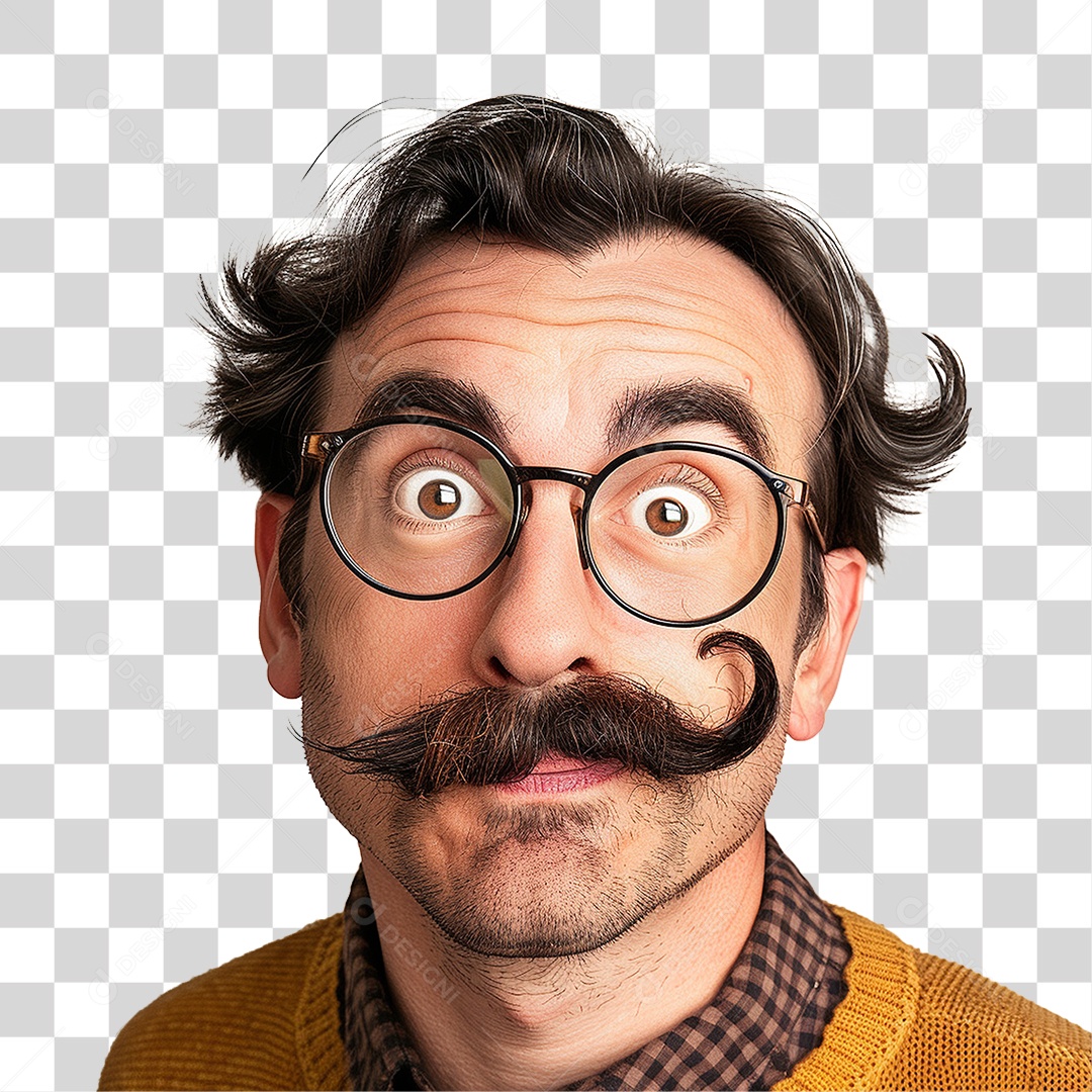 Homem com Bigode PNG Transparente