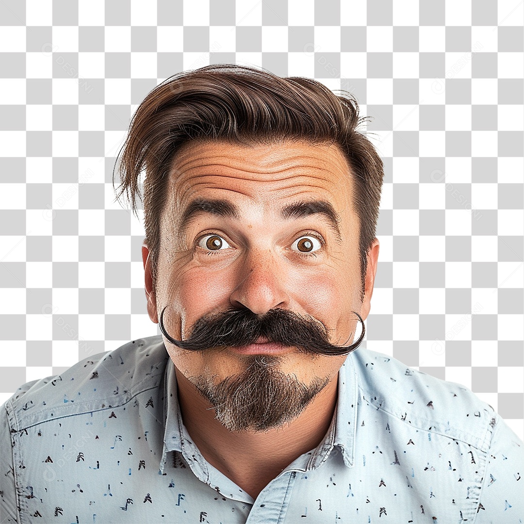 Homem com Bigode PNG Transparente