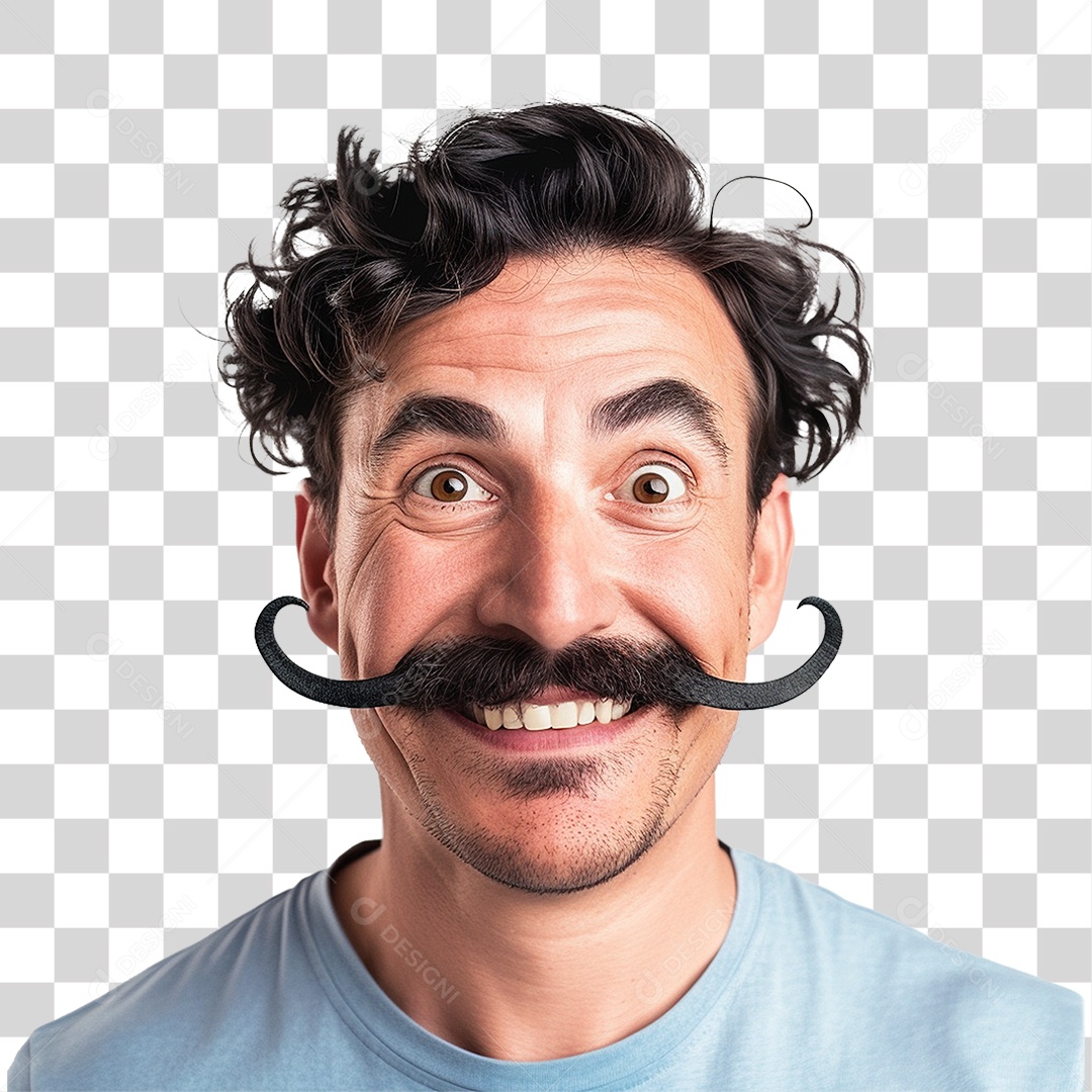 Homem com Bigode PNG Transparente
