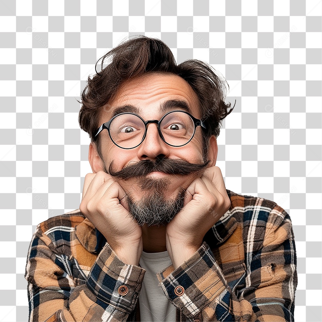 Homem com Bigode PNG Transparente