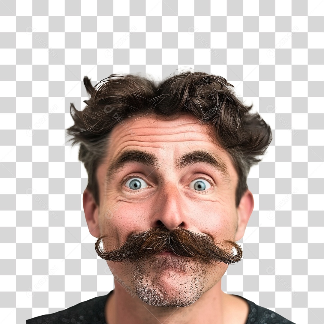 Homem com Bigode PNG Transparente