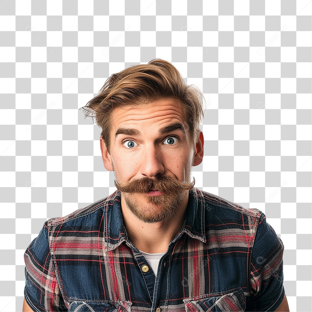 Homem com Bigode PNG Transparente