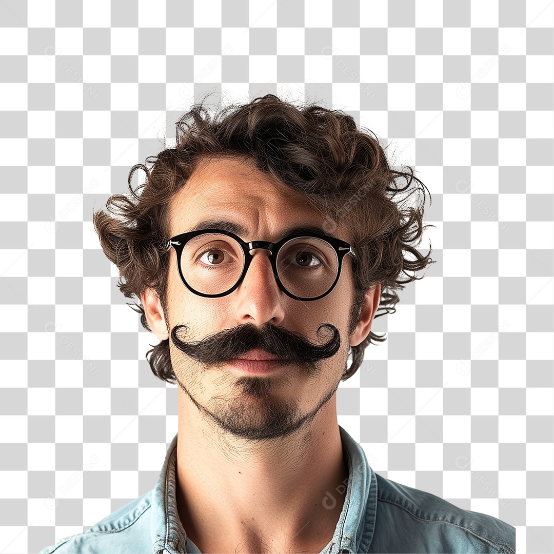 Homem com Bigode PNG Transparente