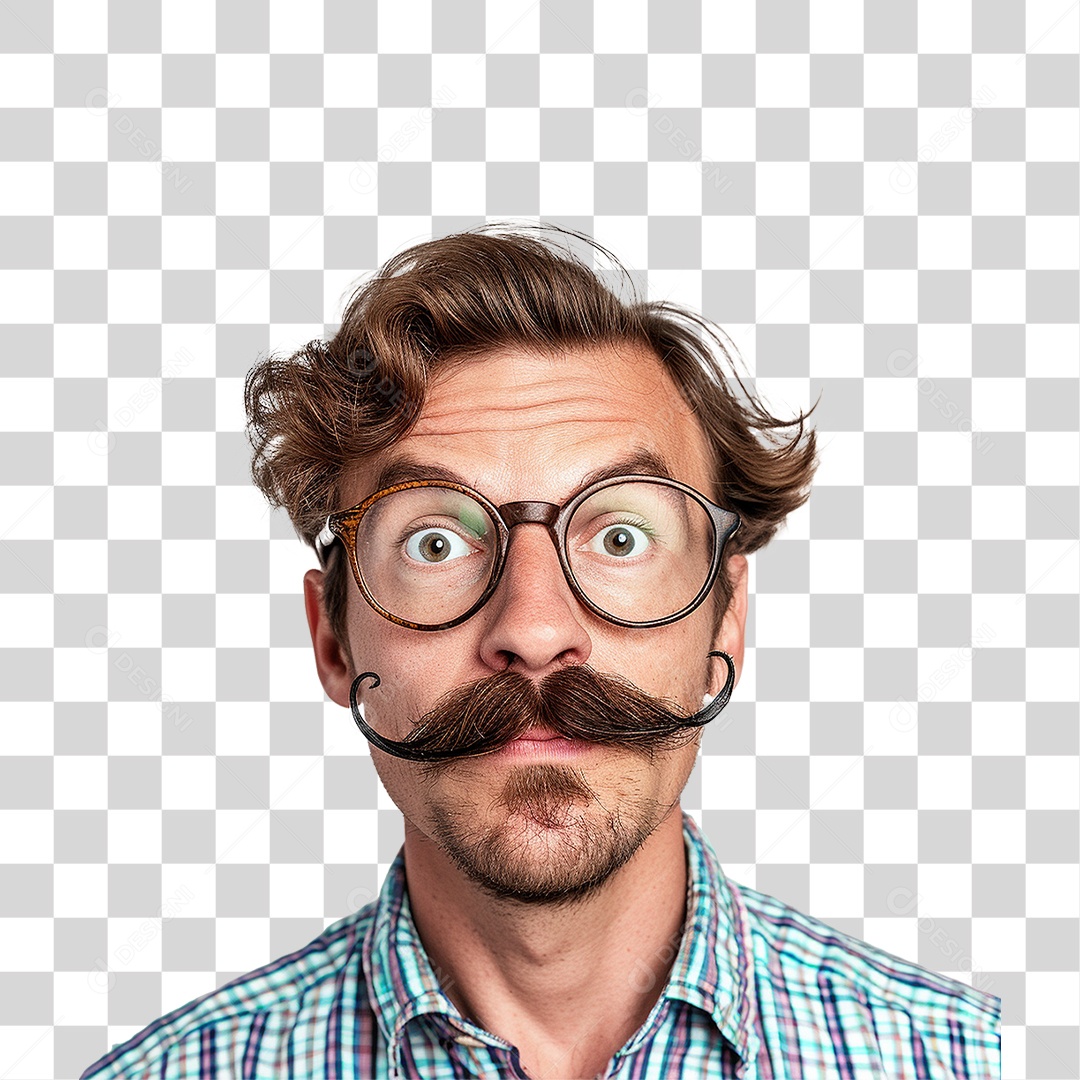 Homem com Bigode PNG Transparente