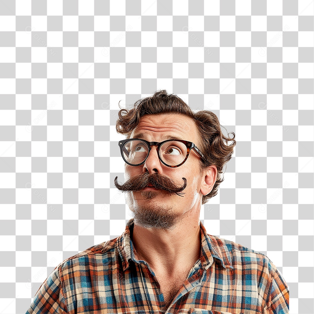 Homem com Bigode PNG Transparente