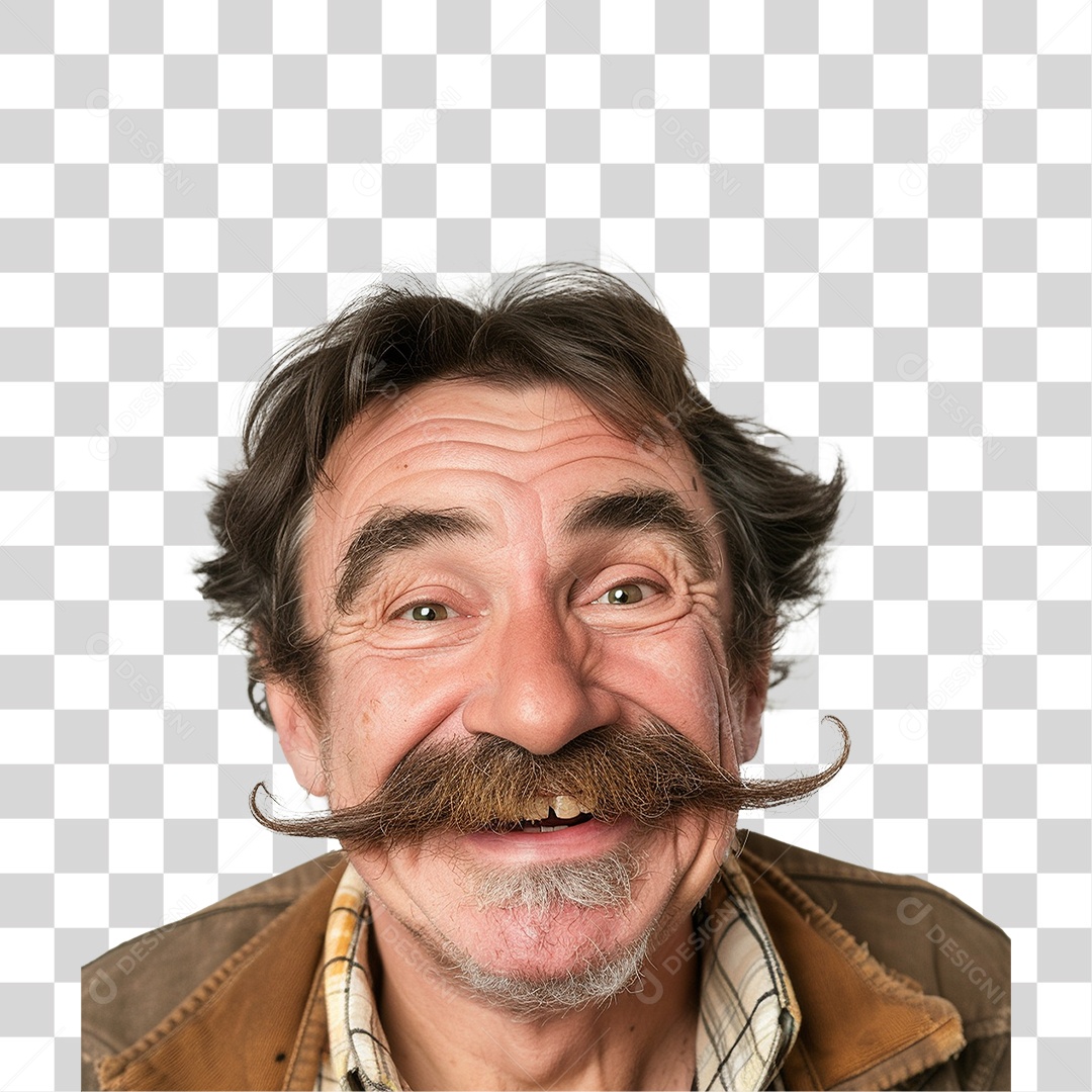 Homem com Bigode PNG Transparente