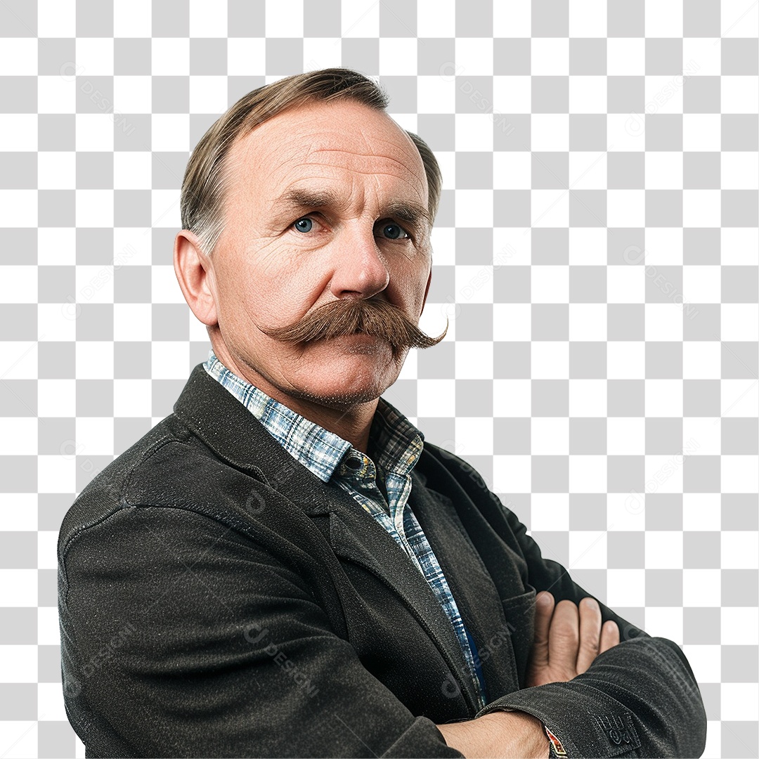 Homem com Bigode PNG Transparente