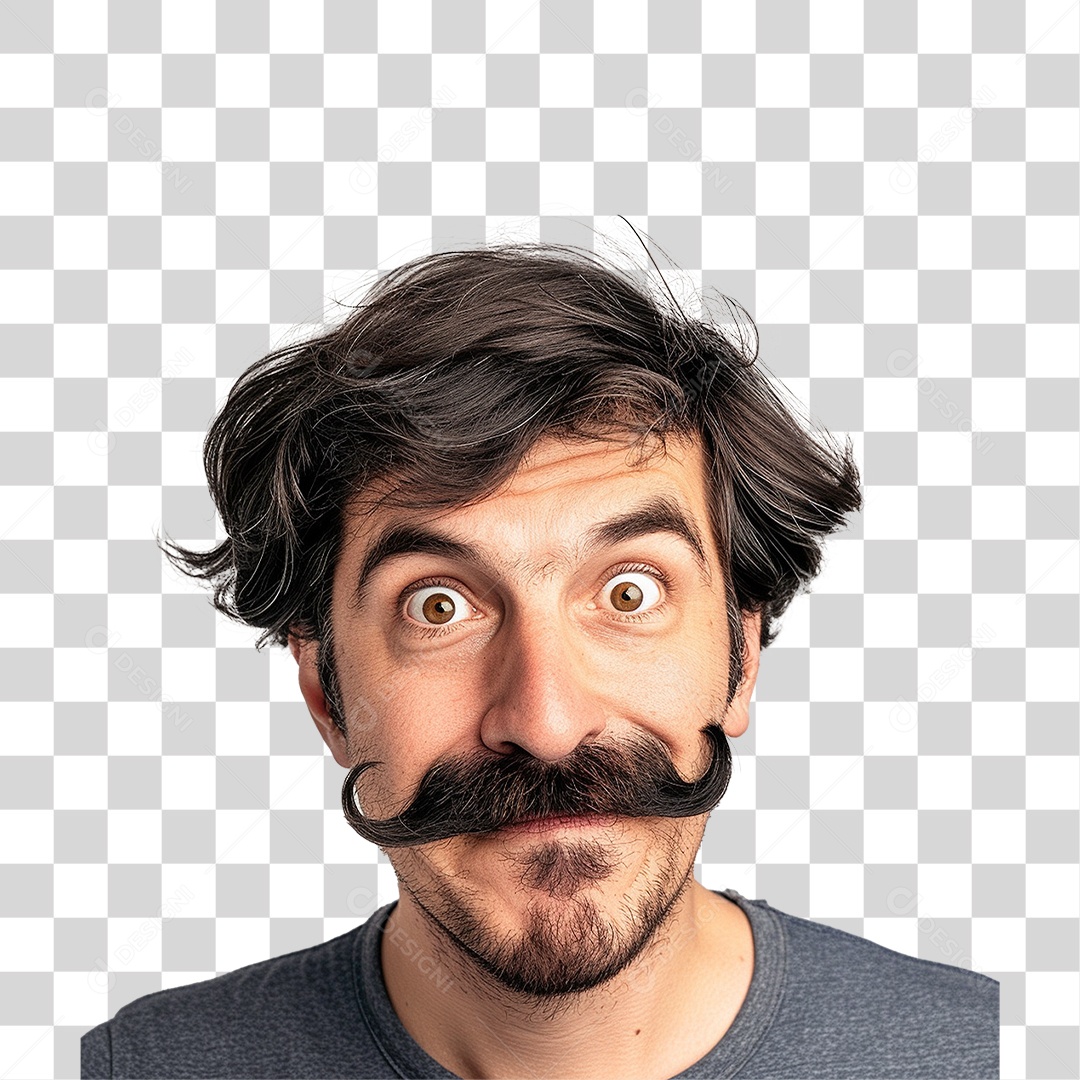 Homem com Bigode PNG Transparente