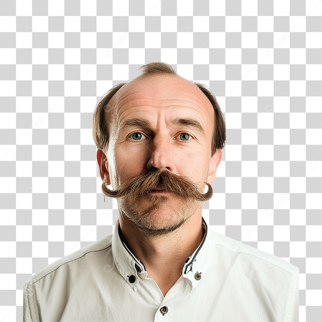 Homem com Bigode PNG Transparente