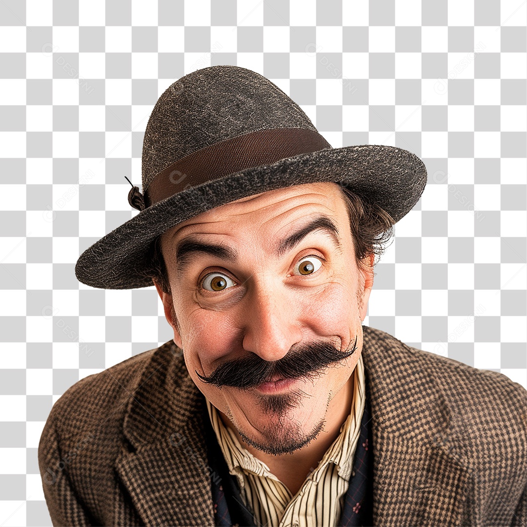 Homem com Bigode PNG Transparente