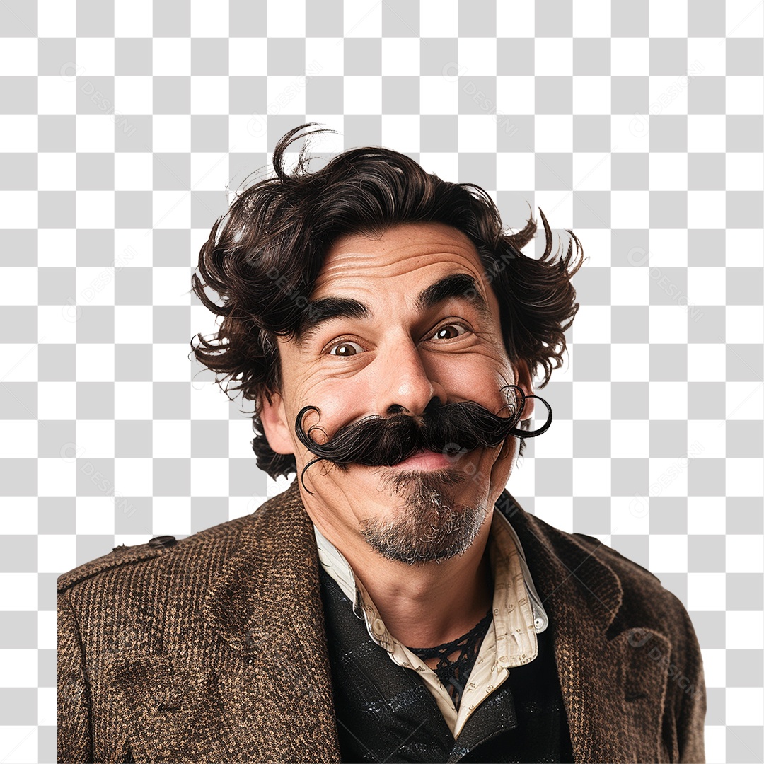 Homem com Bigode PNG Transparente