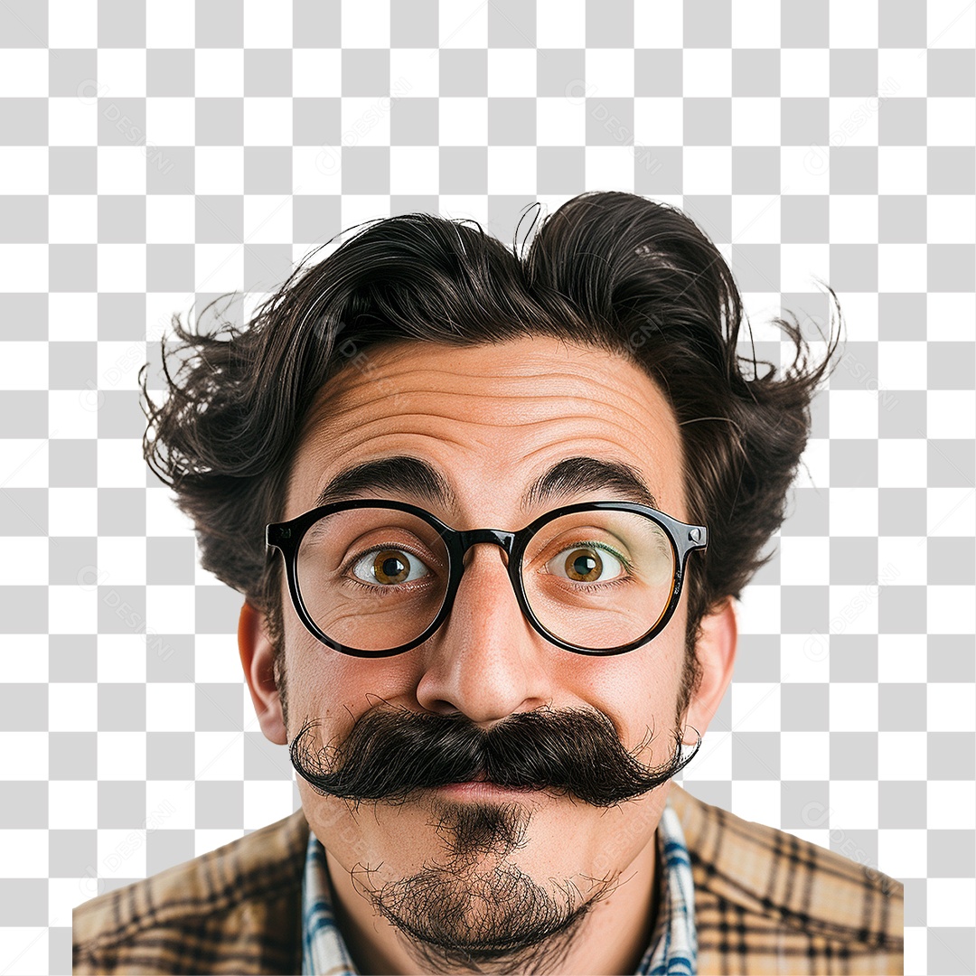 Homem com Bigode PNG Transparente