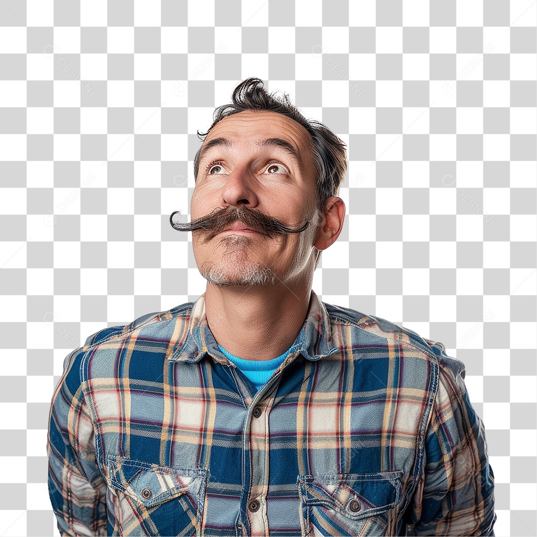 Homem com Bigode PNG Transparente
