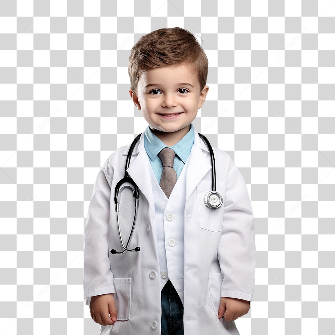 Criança com Fantasia Doutor Médico PNG Transparente