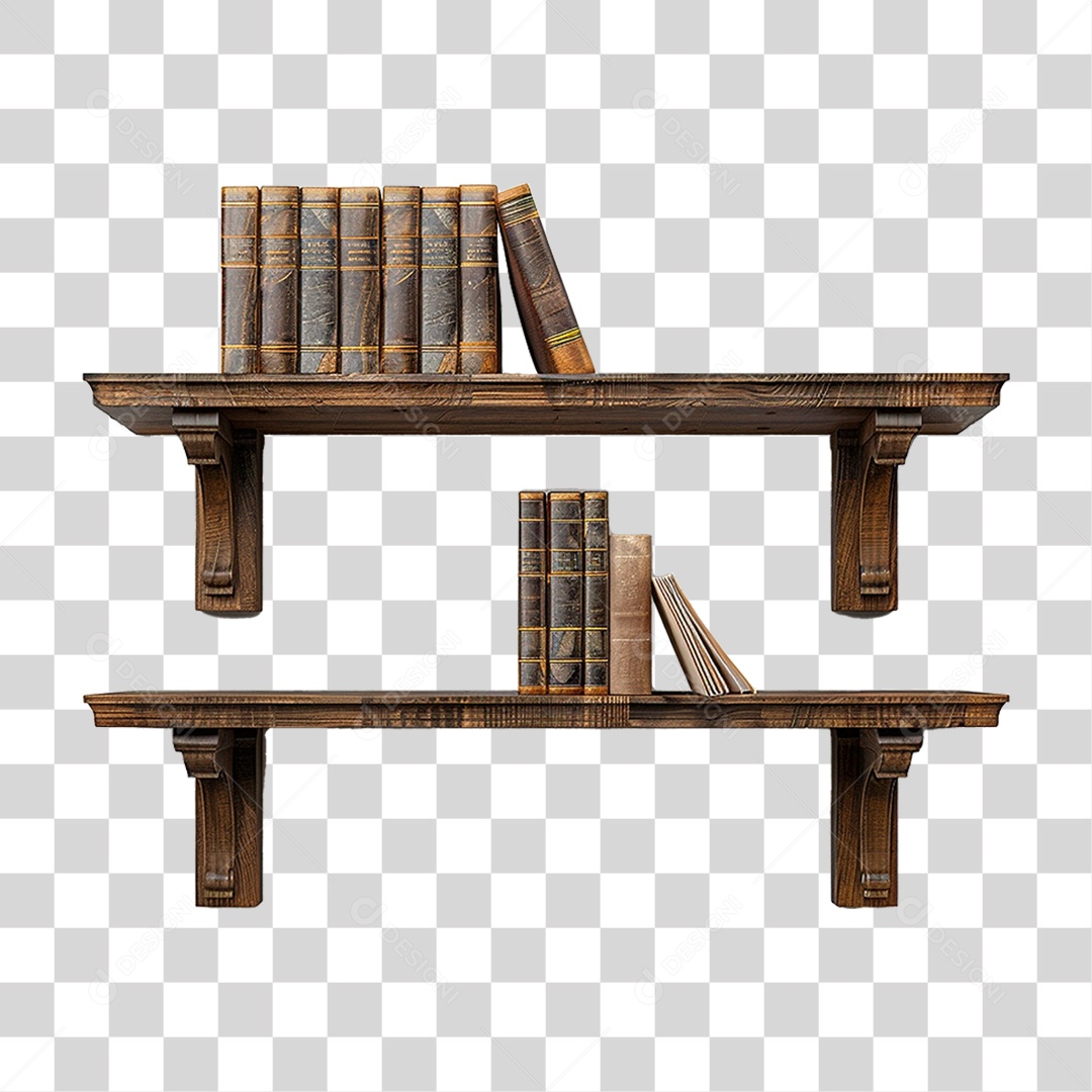 Prateleira de Livros PNG Transparente