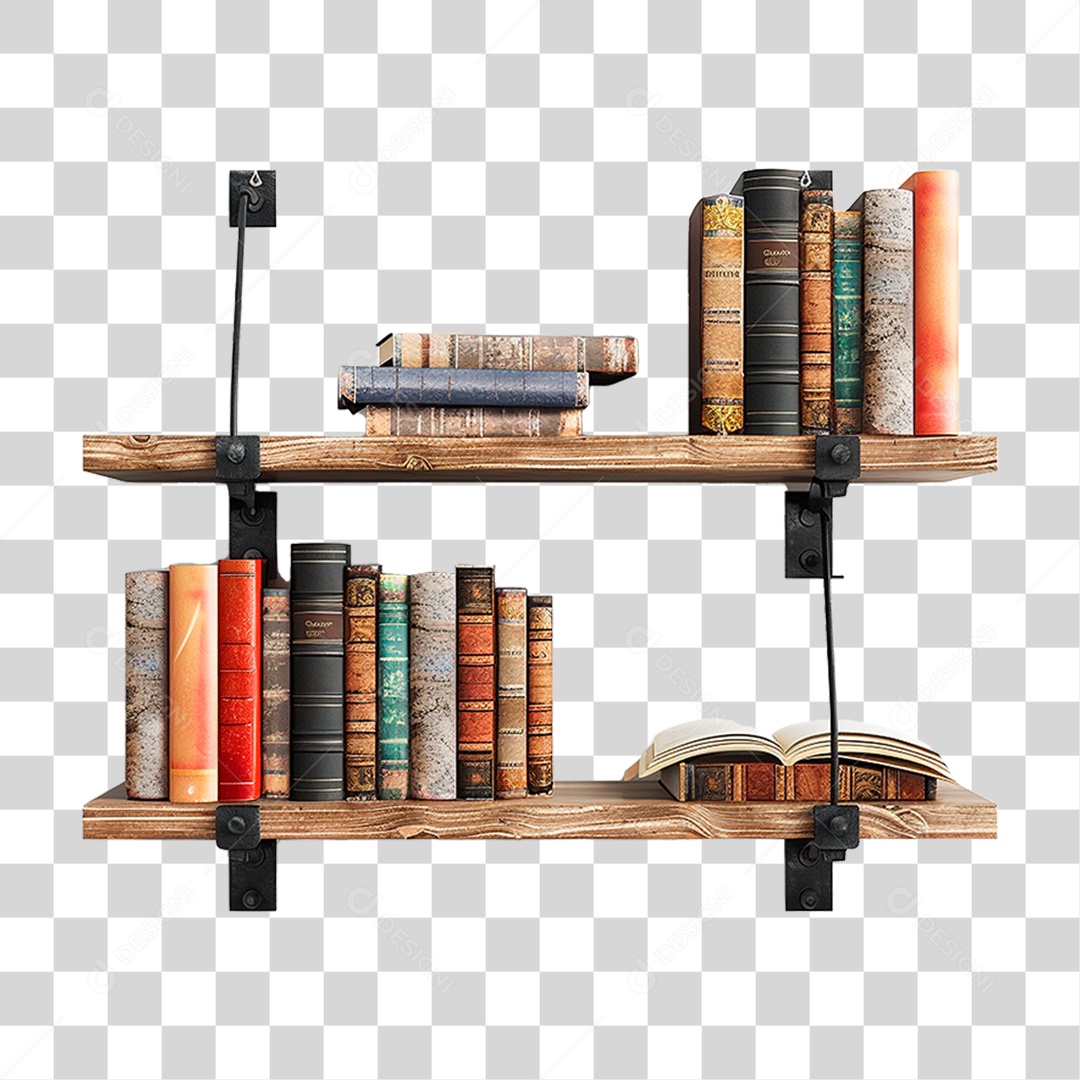 Prateleira de Livros PNG Transparente