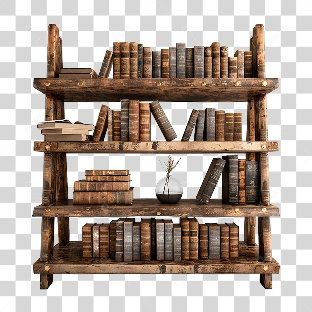 Prateleira de Livros PNG Transparente