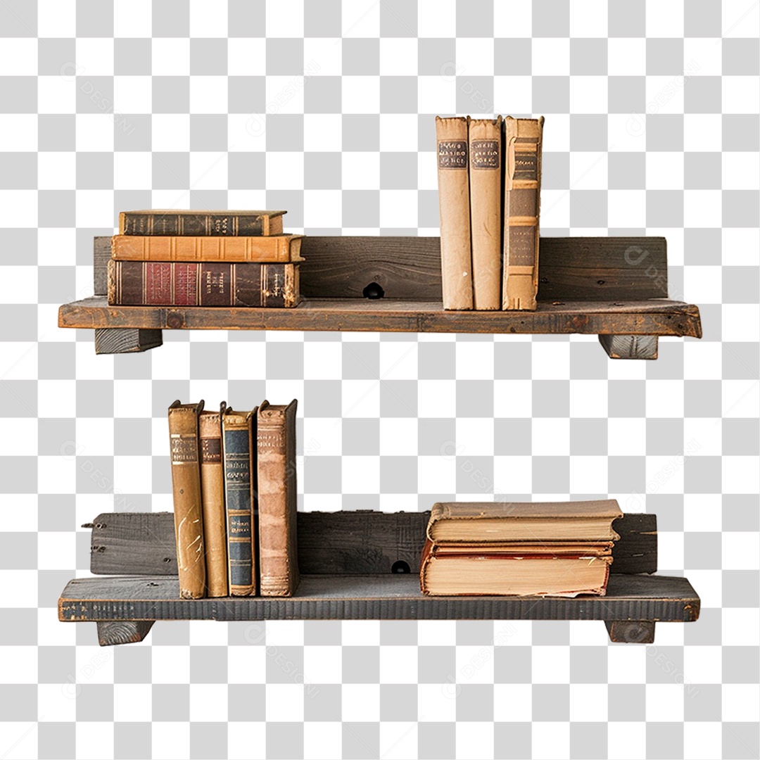 Prateleira de Livros PNG Transparente