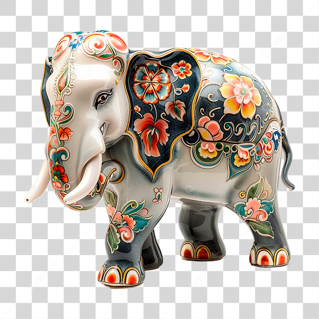 Elefante de Porcelana PNG Transparente