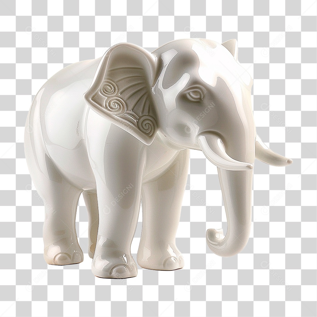 Elefante de Porcelana PNG Transparente