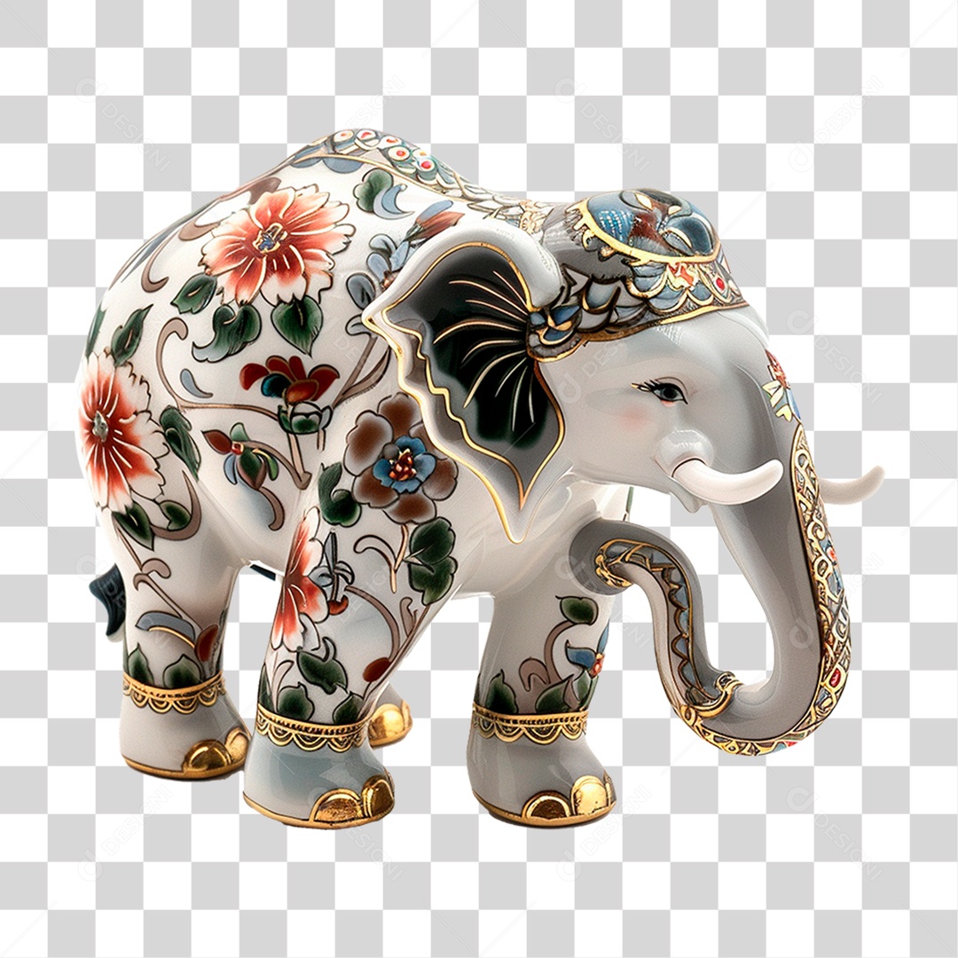 Elefante de Porcelana PNG Transparente