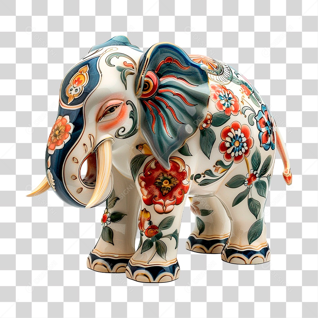 Elefante de Porcelana PNG Transparente