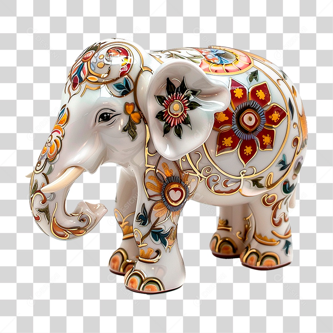 Elefante de Porcelana PNG Transparente