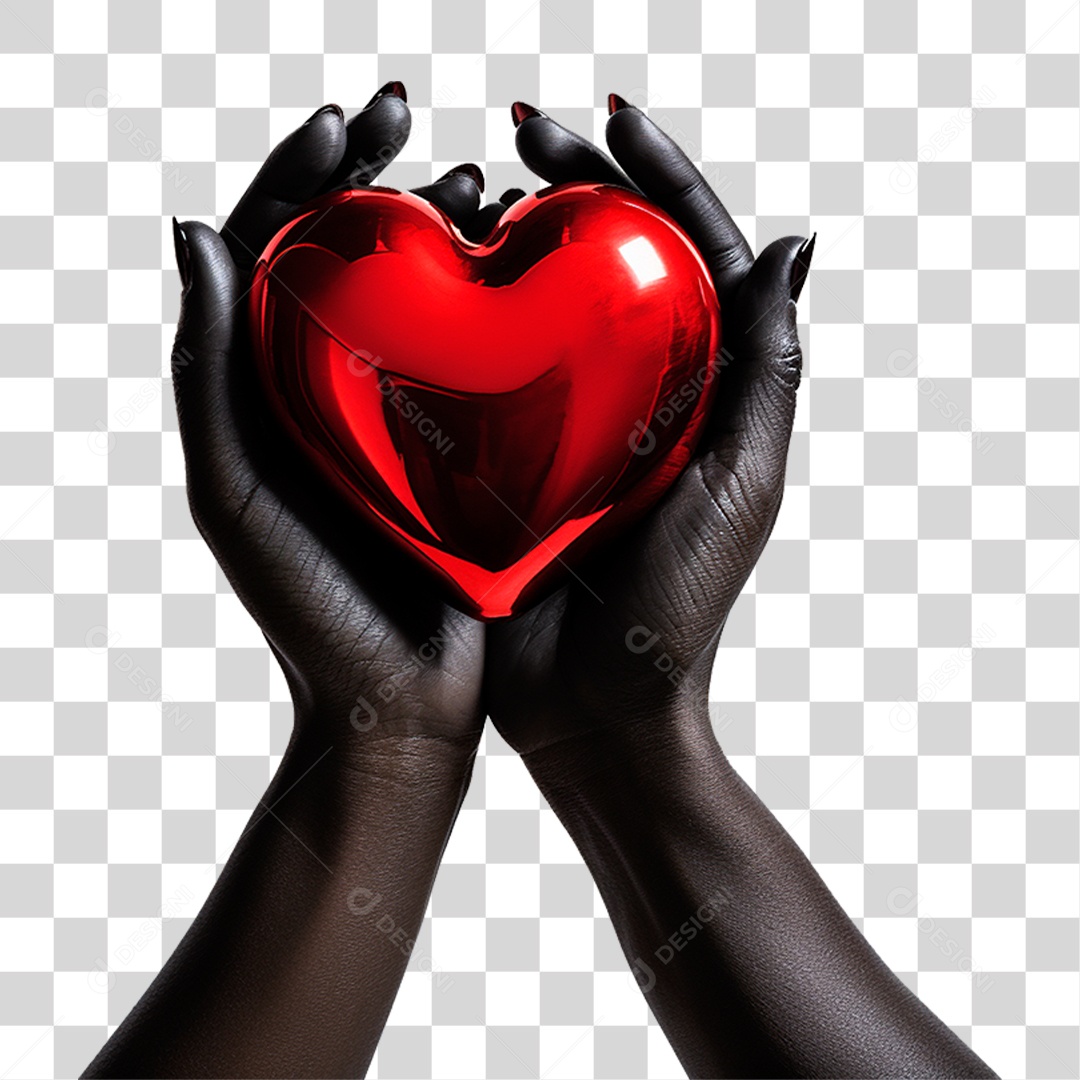 Mão Segurando Coração PNG Transparente