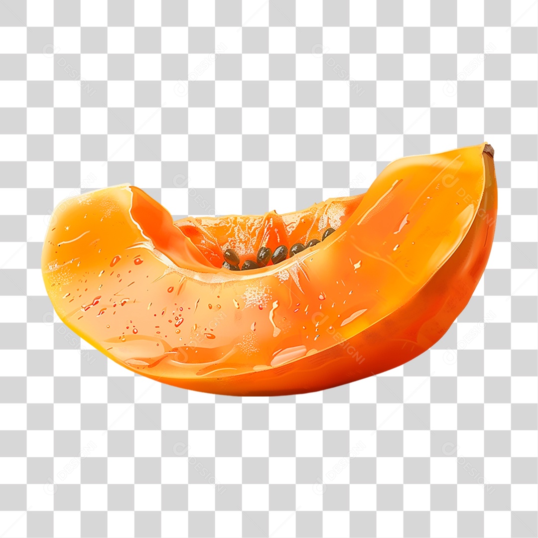 Fatia de Mamão PNG Transparente