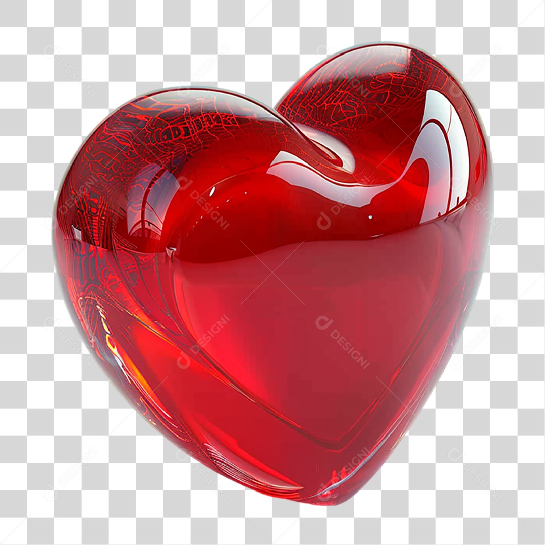Coração Brilhante PNG Transparente