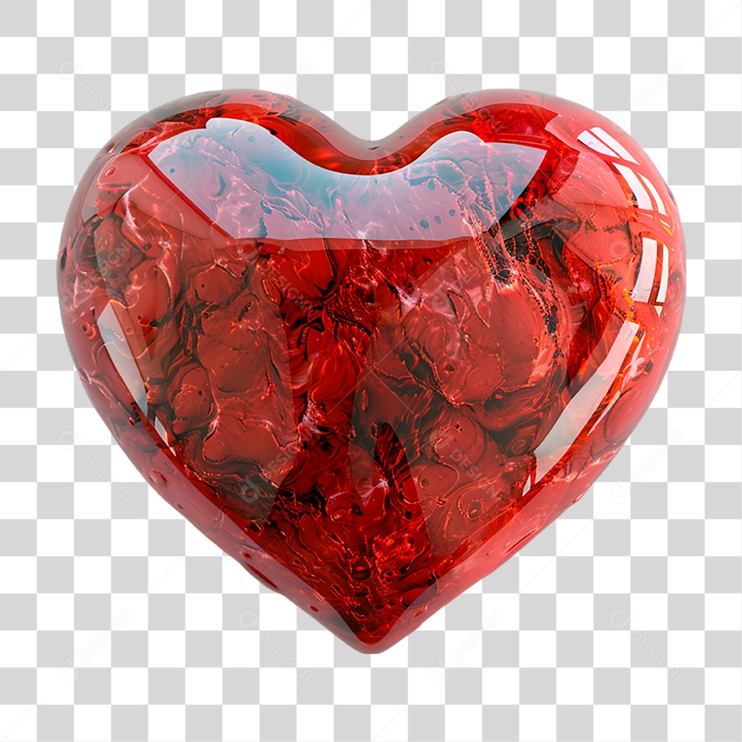Coração Brilhante PNG Transparente