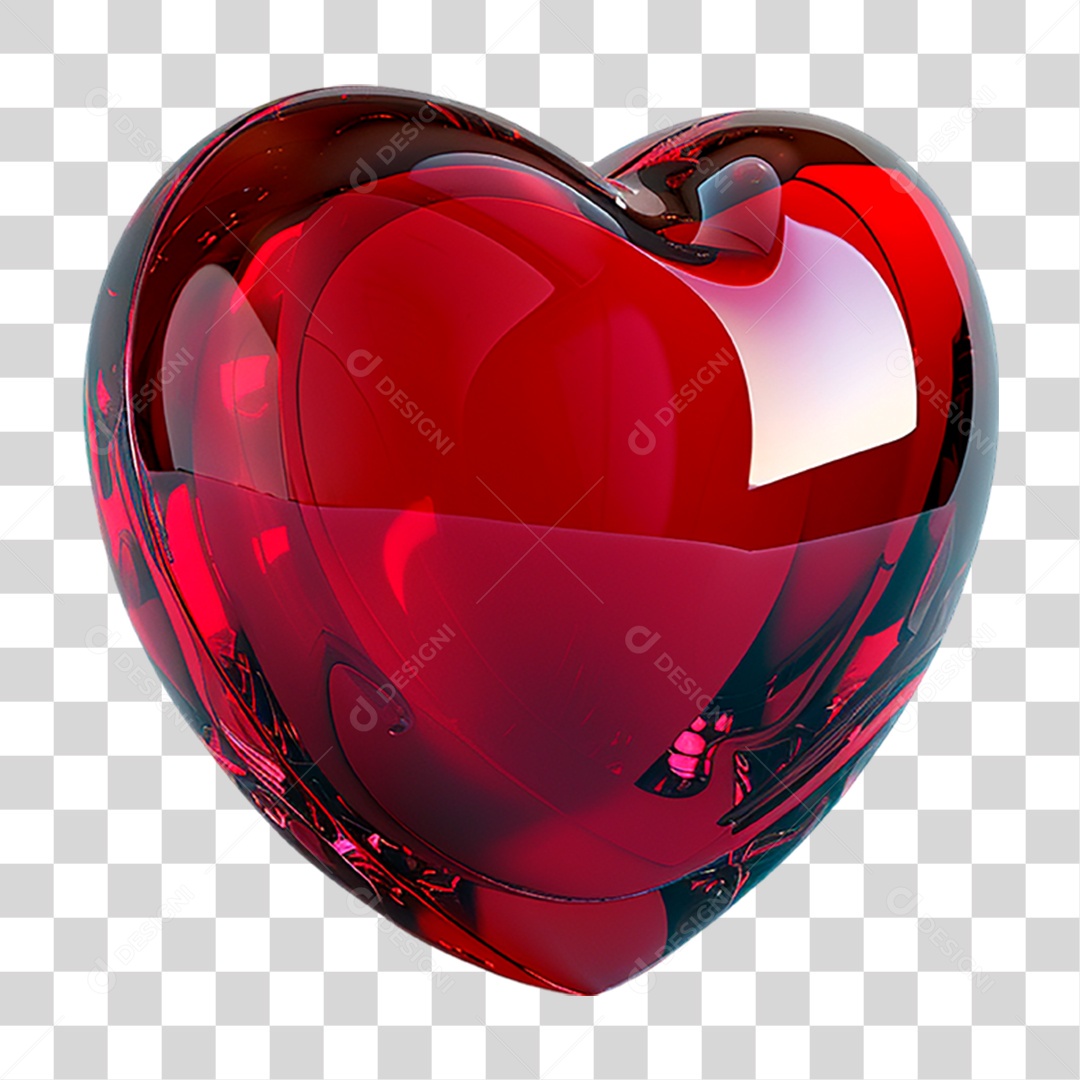 Coração Brilhante PNG Transparente