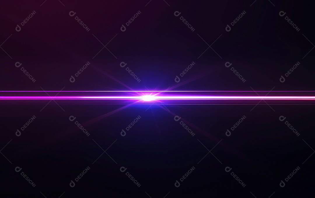 Feixes azuis e violetas de luz laser brilhante brilhando